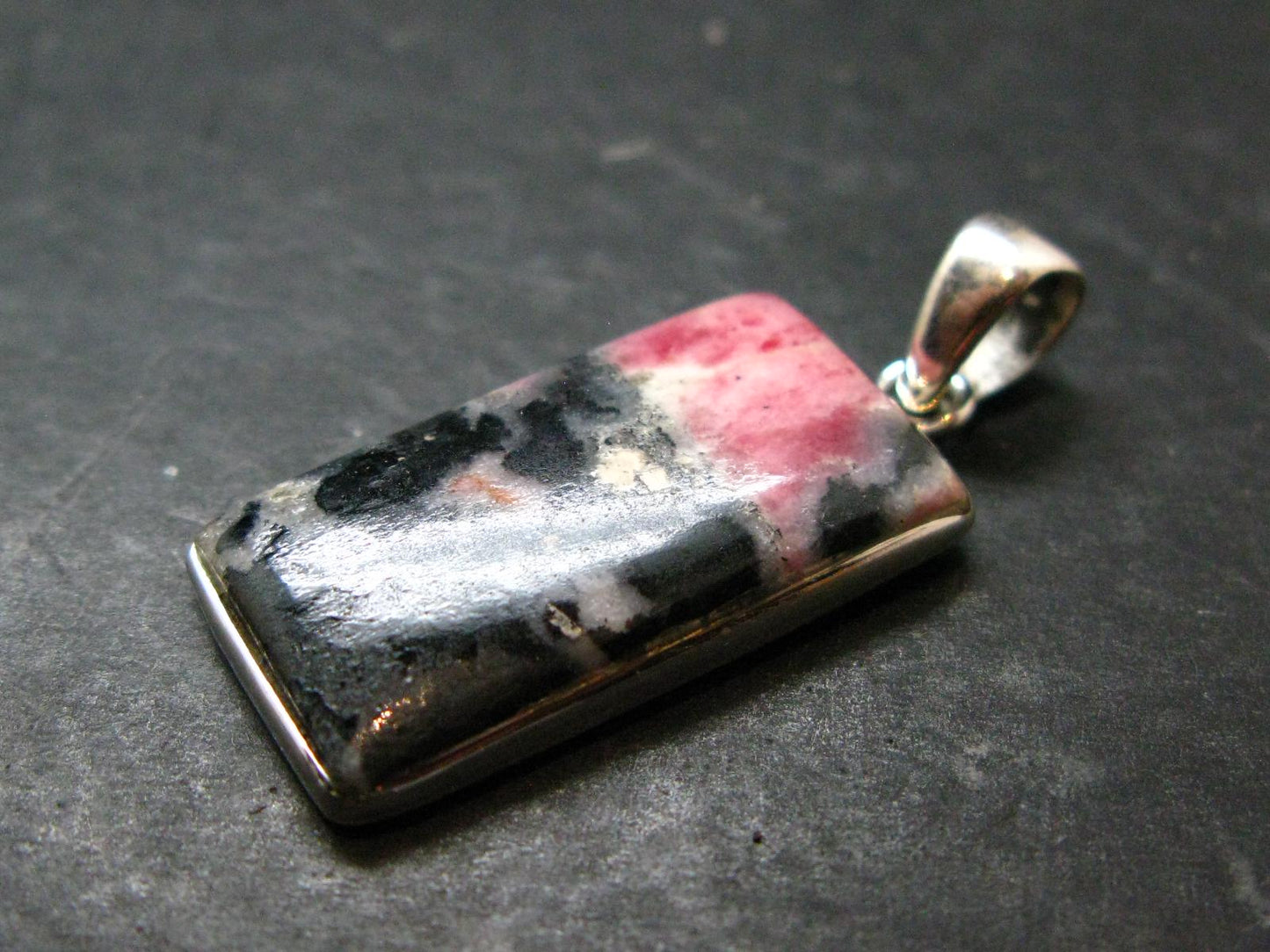 Rare Pink Tugtupite Sterling Silver Pendant From Greenland - 1.4" - 4.21 Grams
