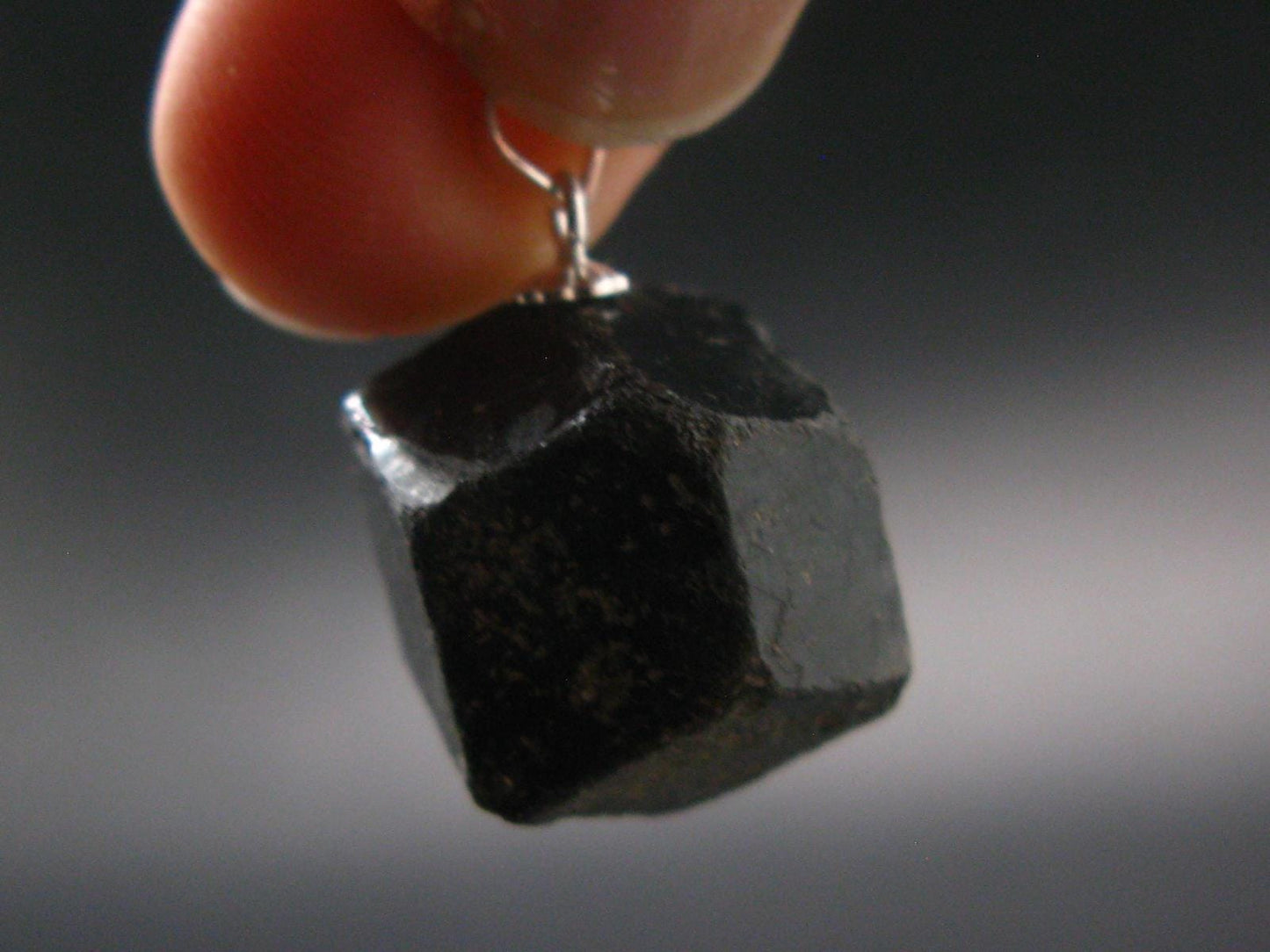 Sharp Black Melanite Andradite Garnet Silver Pendant From Mali - 0.9" - 8.71 Grams