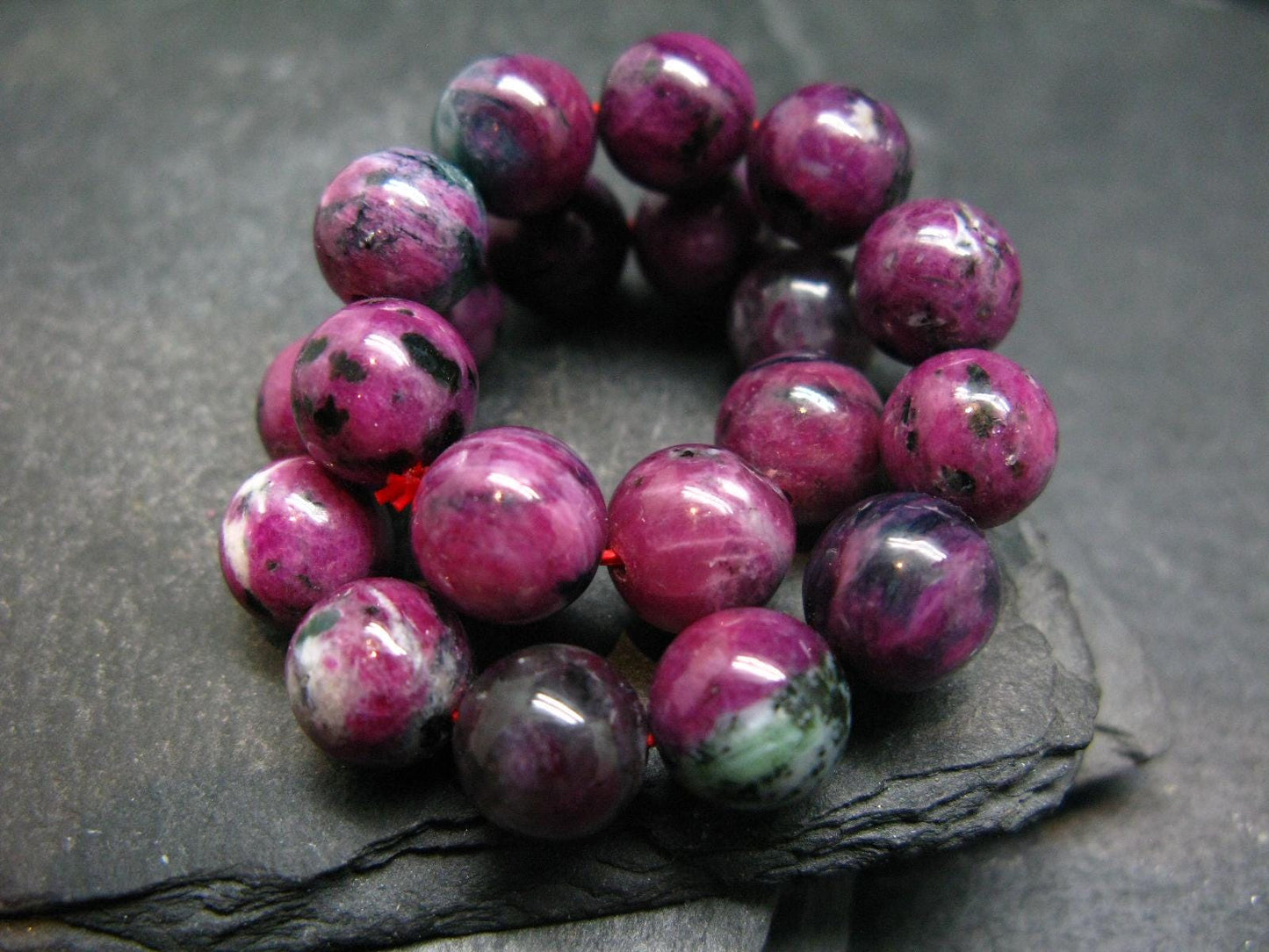 Ruby Genuine Bracelet ~ 7 Inches ~ 10mm Round Beads