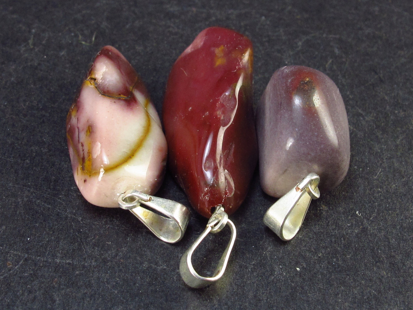 Set of 3 Natural Mookaite Pendant From Australia