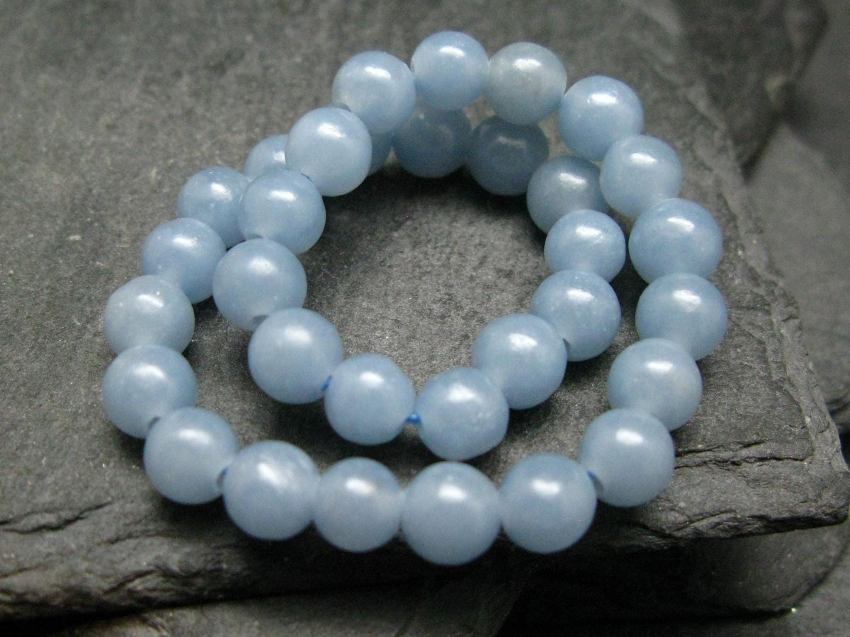 Angelite Anhydrite Genuine Bracelet ~ 7 Inches ~ 6mm Round Beads