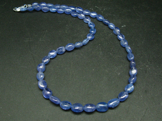 Gem Tanzanite Zoisite Necklace Beads From Tanzania - 17.5" - 124 Carats