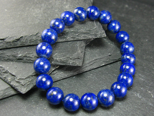 Lapis Lazuli Lazurite Genuine Bracelet ~ 7 Inches ~ 10mm Round Beads