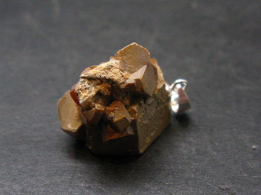 Vanadinite Crystal Silver Pendant From Morocco - 1.0" - 11.75 Grams