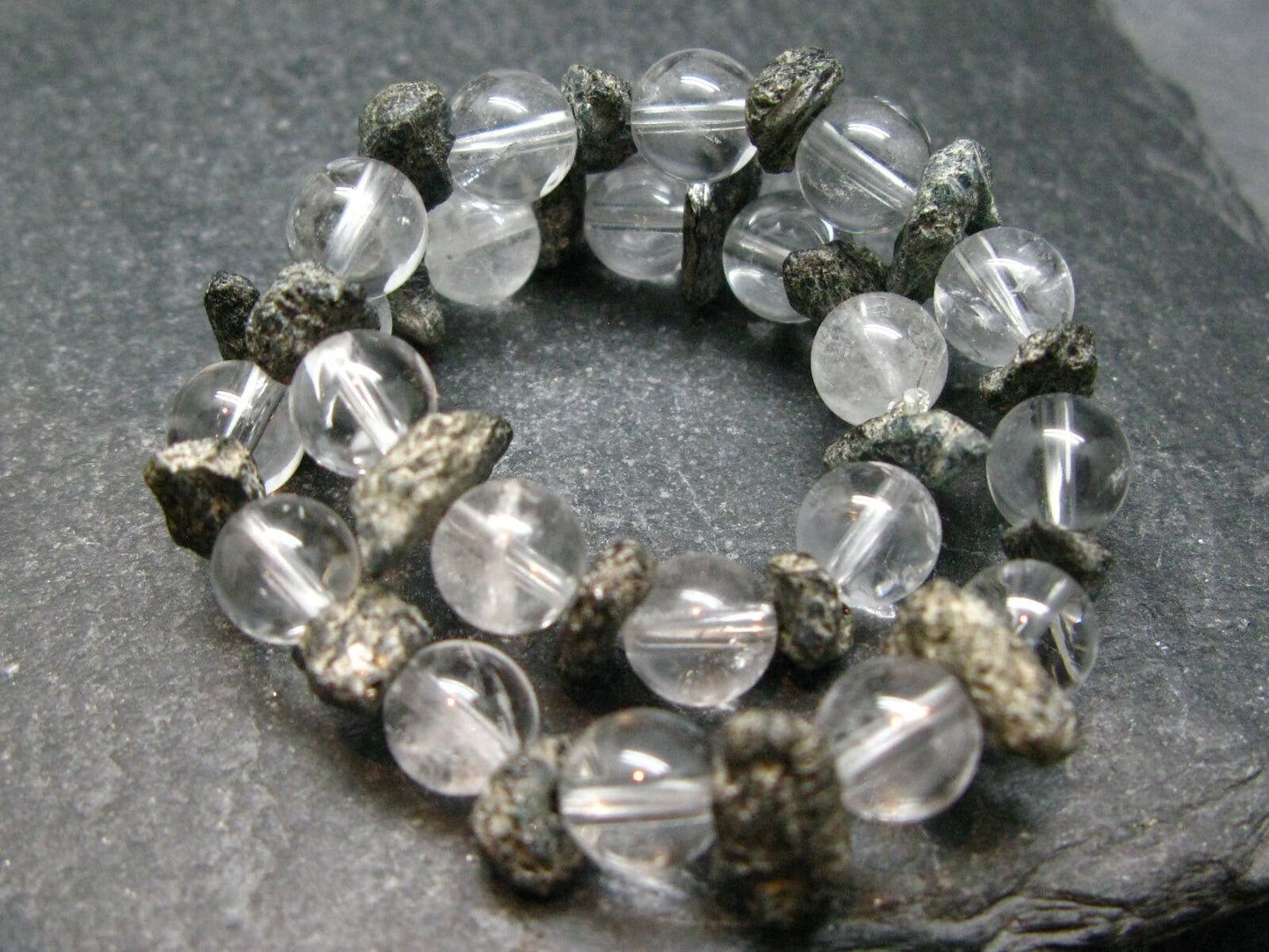 Alexandrite Chrysoberyl & Quartz Genuine Bracelet ~ 7 Inches ~ 8mm Crystal Beads