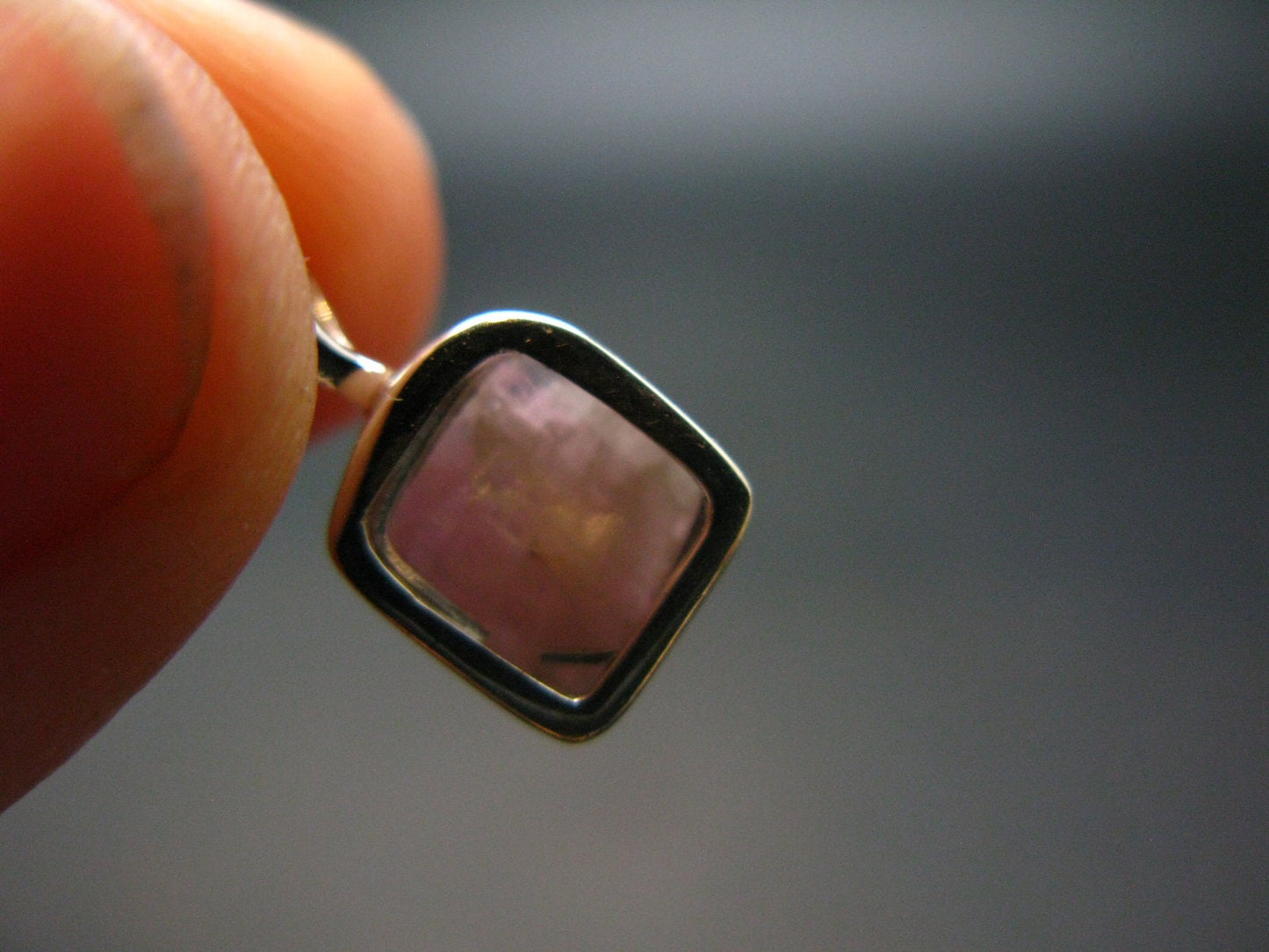 Pink Tanzanite Silver Pendant from Tanzania - 1.20 Grams - 0.6"