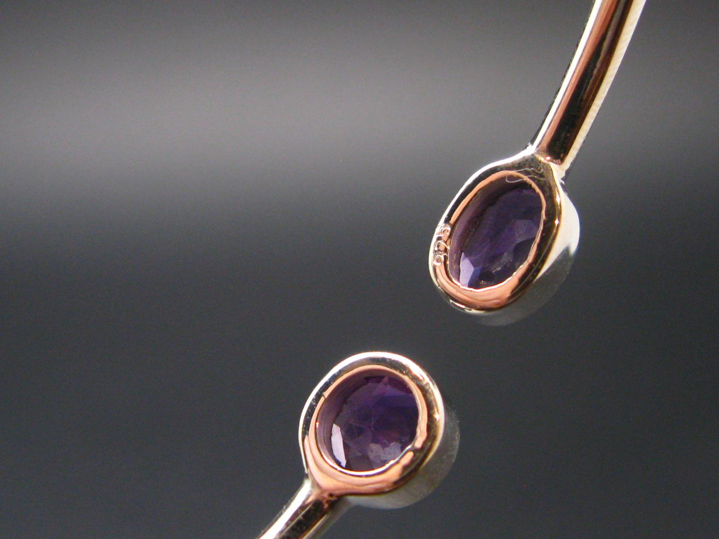 Natural Faceted Amethyst Bracelet 925 Sterling Silver - 7.5" - 4.0 Grams