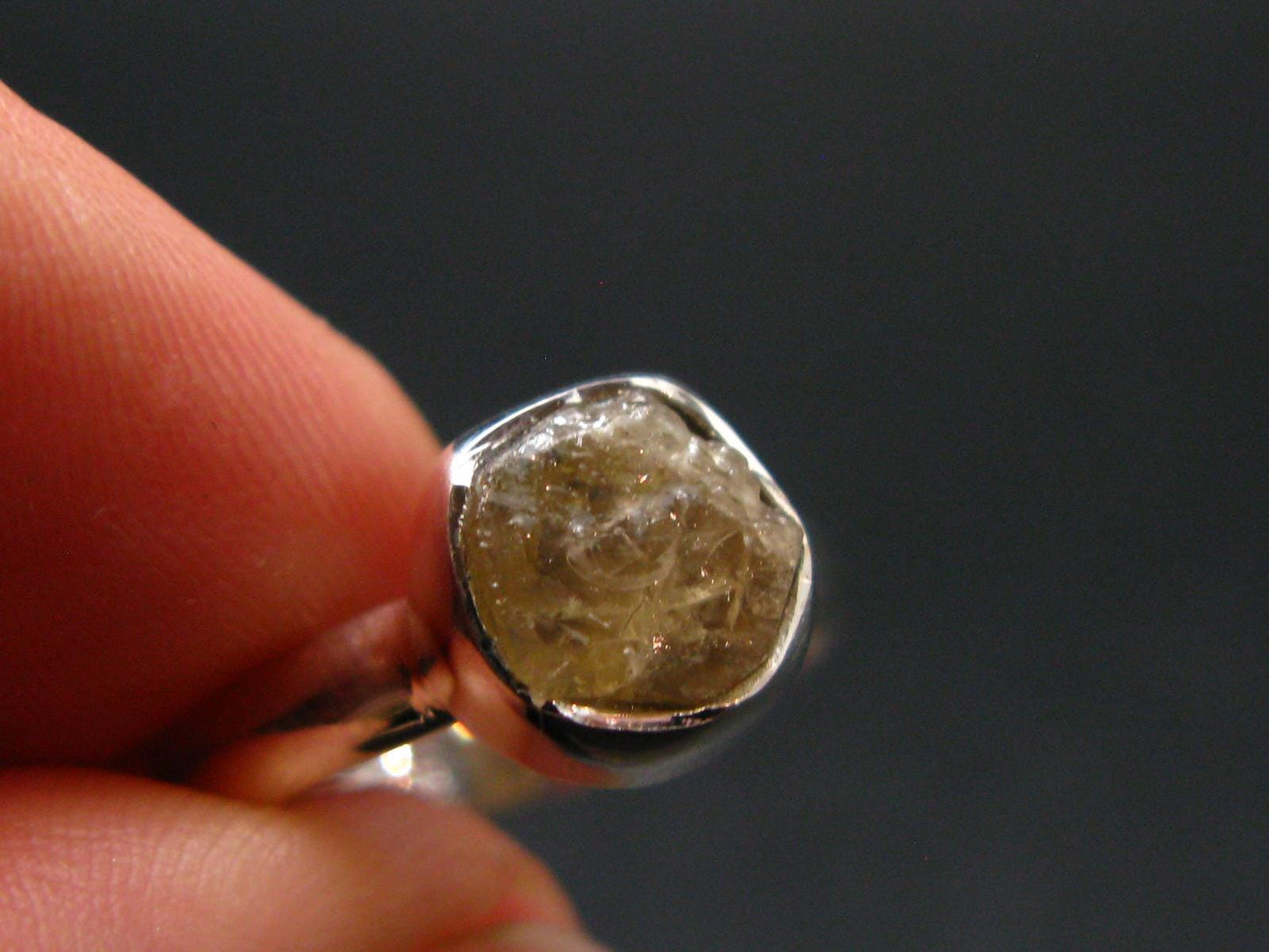 Rare Agni Gold Danburite Silver Ring From Tanzania - 1.96 Grams - size 6
