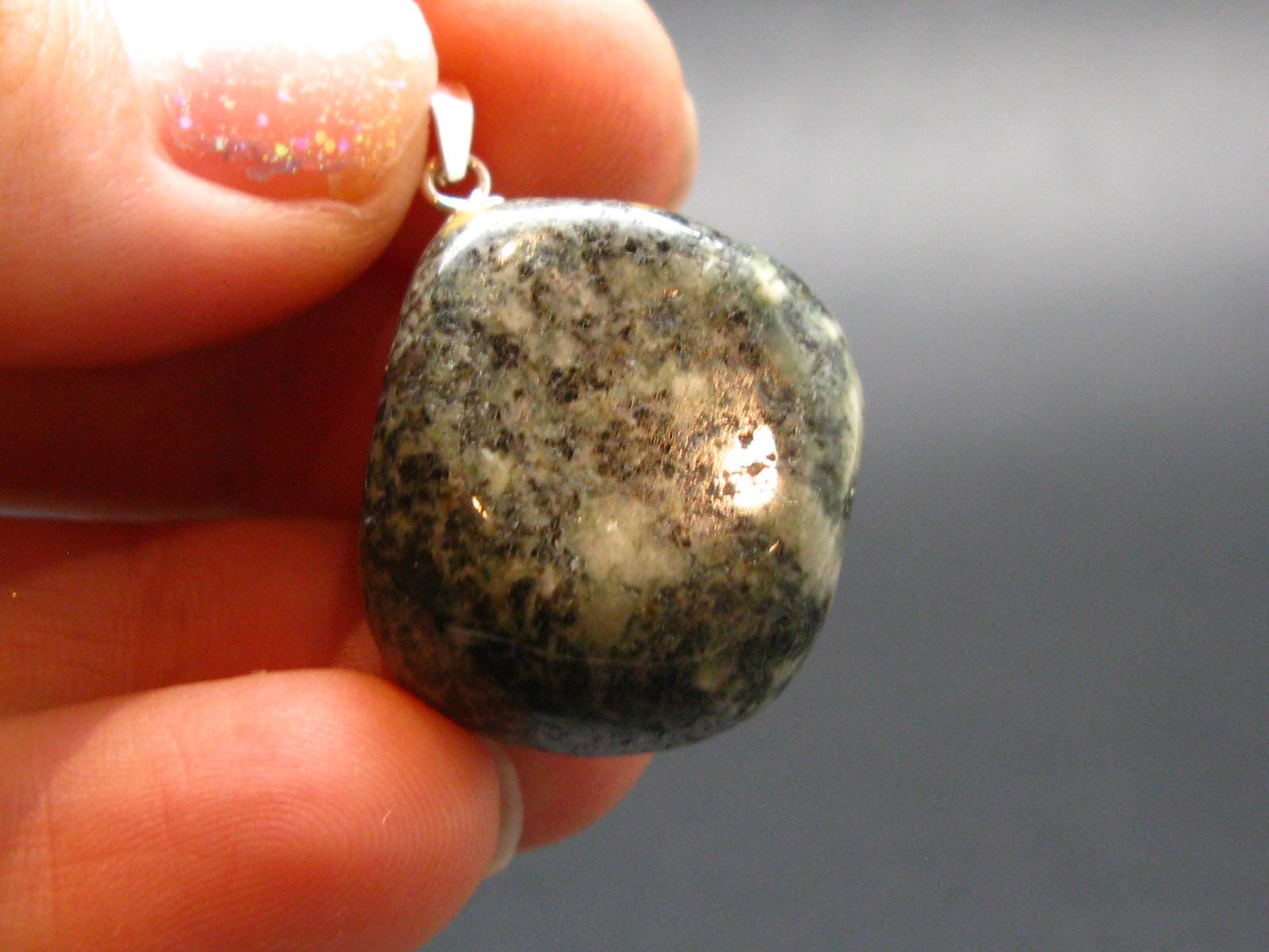 Rare Stonehenge Bluestone SS Pendant From Wales UK - 1.1" - 11.40 Grams