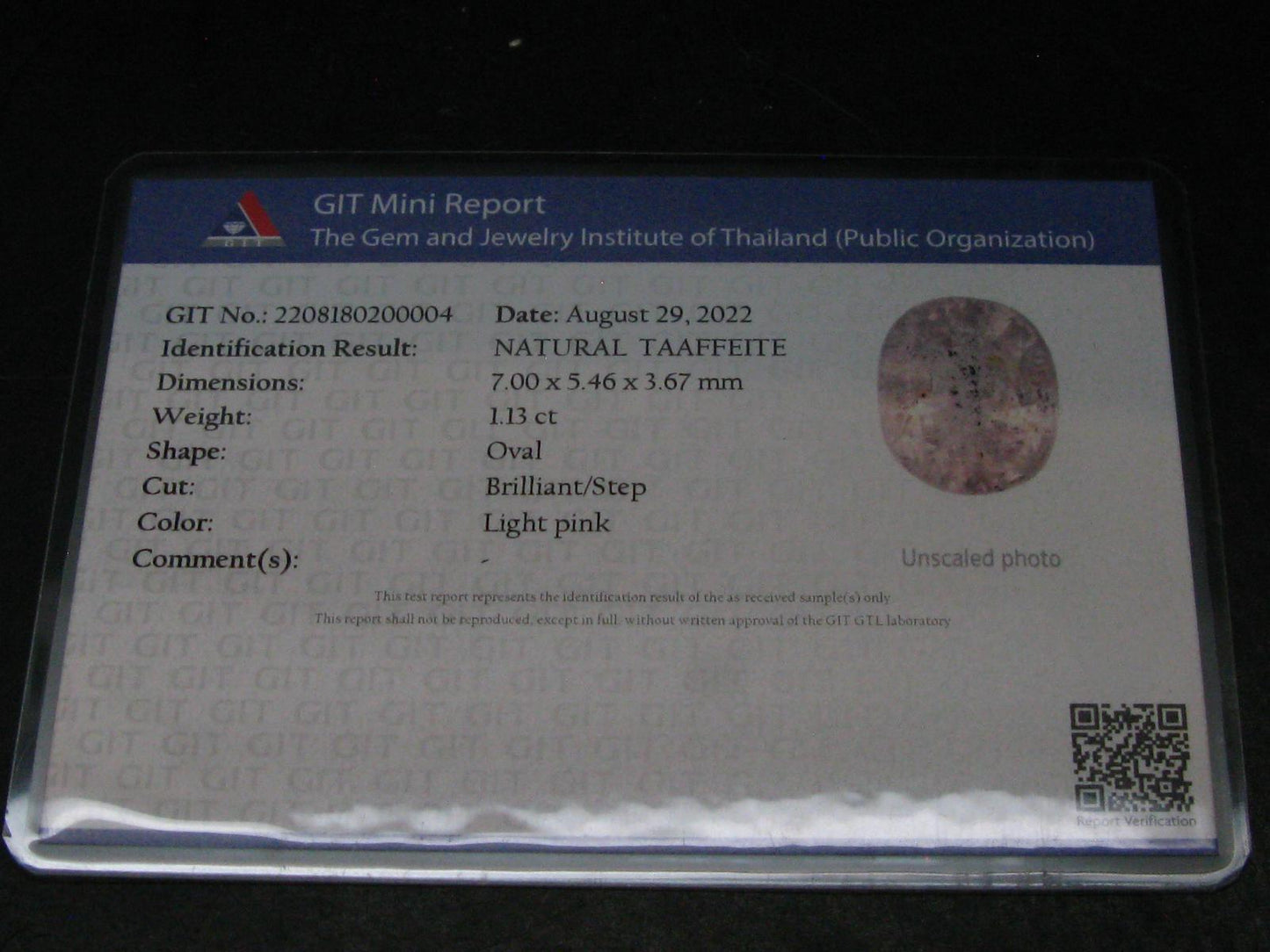 1.13 Carat Rare Gem Taaffeite Cut Stone From Mogok
