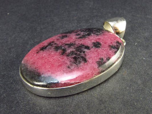 Pink Rhodonite Silver Pendant From Brazil - 2.2" - 23.0 Grams