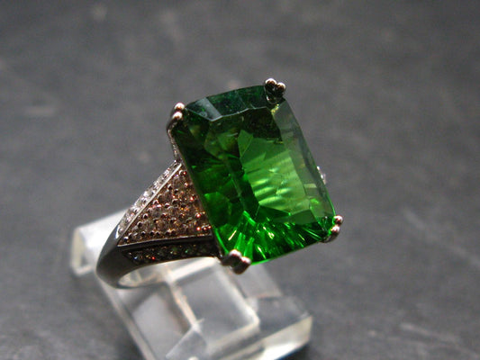 Helenite Gaia Stone Gem Sterling Silver Ring From Washington - Size 9 - 7.0 Carats