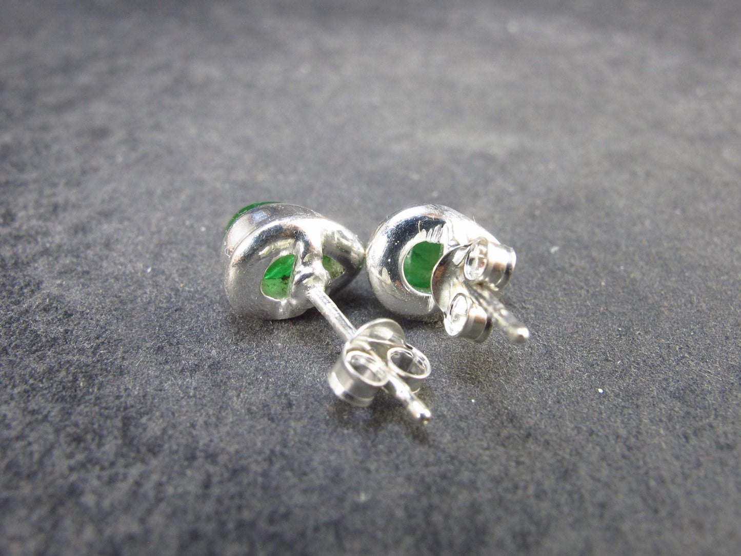Tsavorite Gem Green Garnet Sterling Silver Earrings from Tanzania - 2.11 Grams