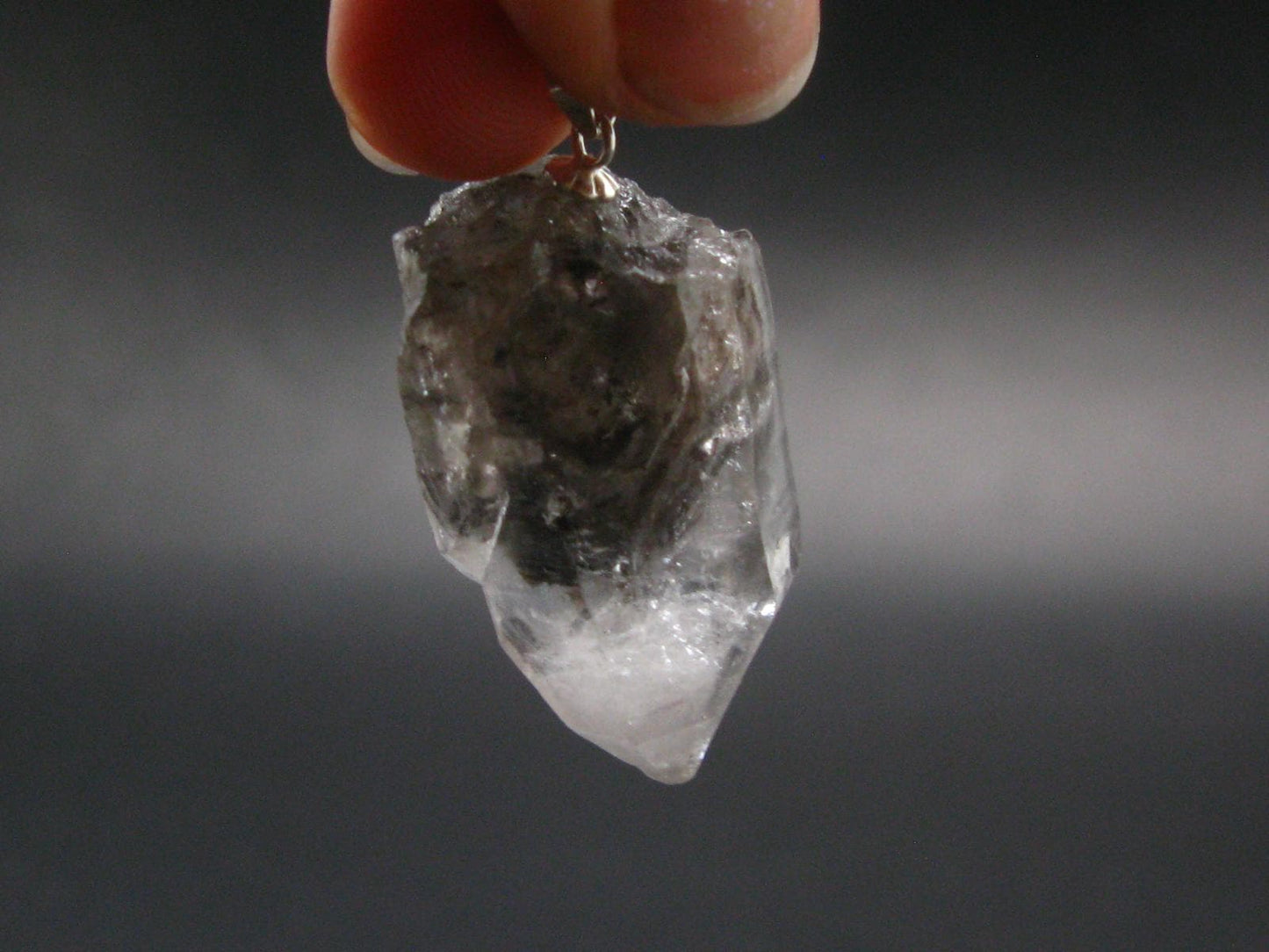 Nice Terminated Tibetan Black Quartz Pendant from Tibet - 1.4" - 9.7 Grams