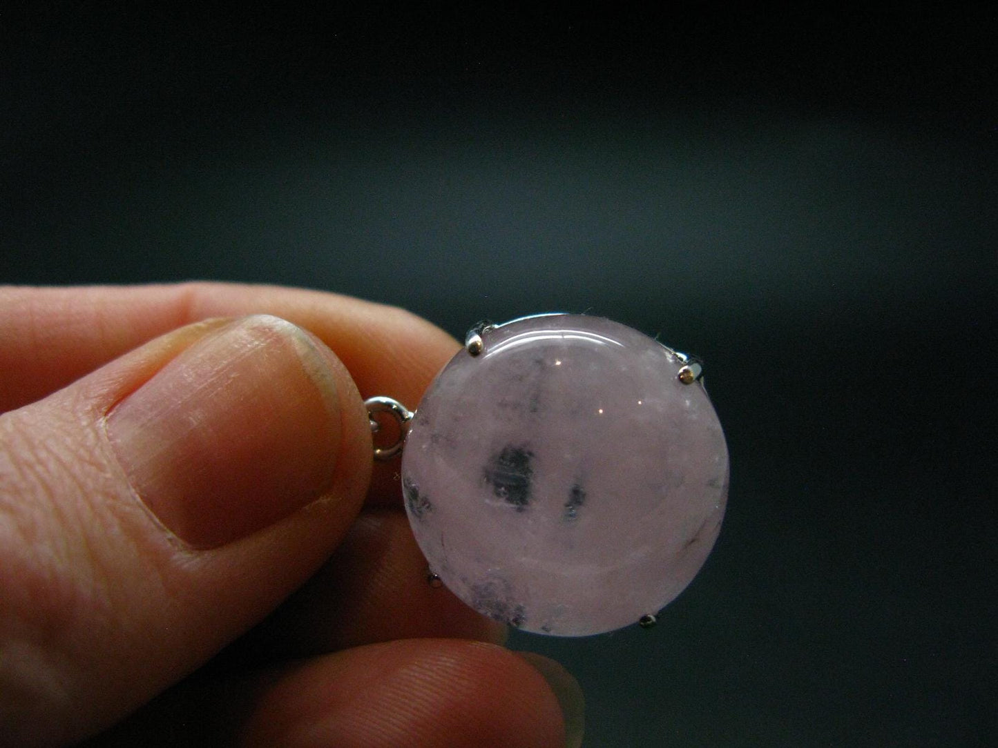 Pink Morganite Silver Pendant From Brazil - 1.1" - 6.23 Grams