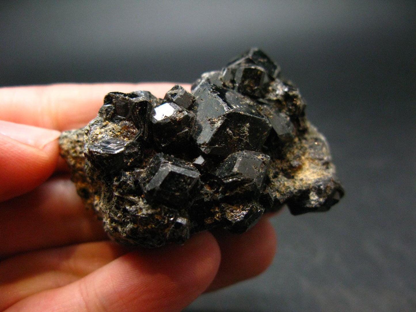 Black Melanite Andradite Garnet Cluster From Mali - 1.7" - 40.62 Grams