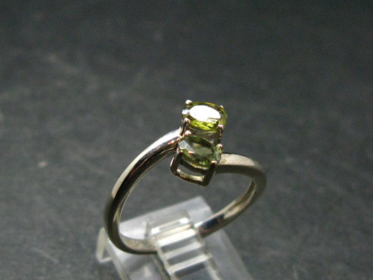 Green Tourmaline Silver Ring From Brazil - 2.29 Grams - Size 7