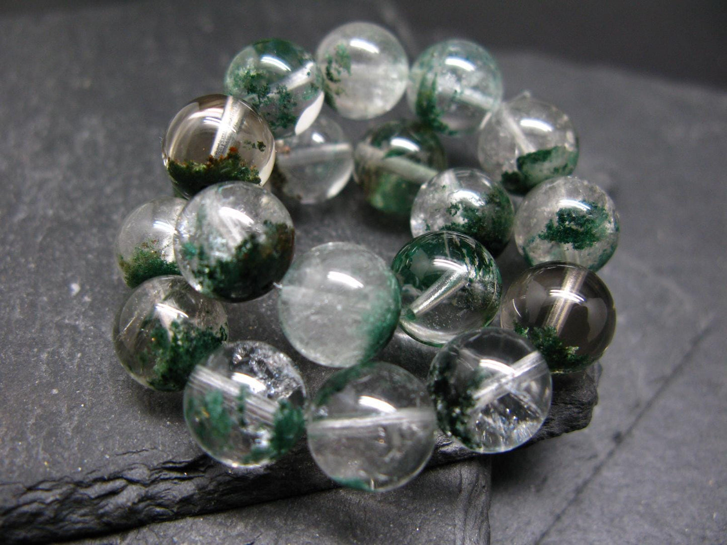 Phantom Quartz Genuine Bracelet ~ 7 Inches ~ 10mm Round Beads