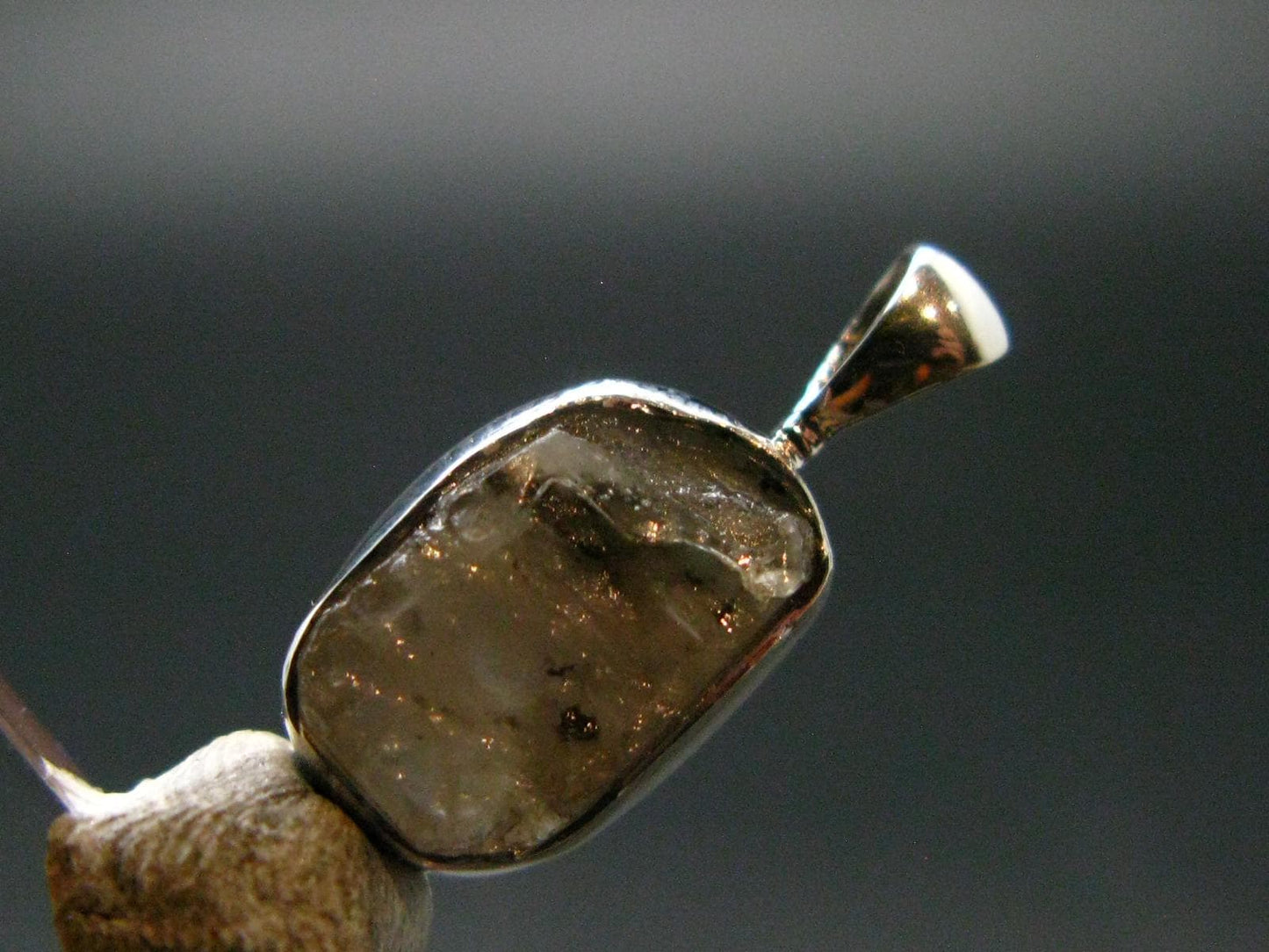 Phenakite Phenacite Crystal Silver Pendant From Russia - 0.7" - 1.19 Grams