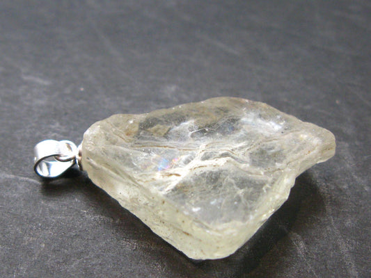 Bytownite Golden Labradorite Silver Pendant From Mexico - 1.3"