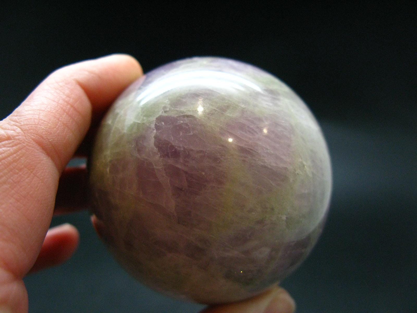 Natural Multicolored Spodumene Kunzite Hiddenite Sphere Ball From Brazil - 2.2"