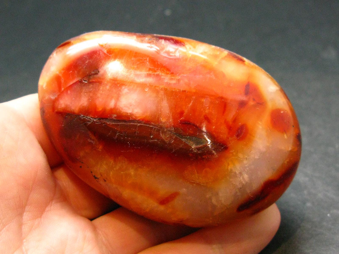 Carnelian Tumbled Stone From Madagascar - 2.7" - 151.75 Grams