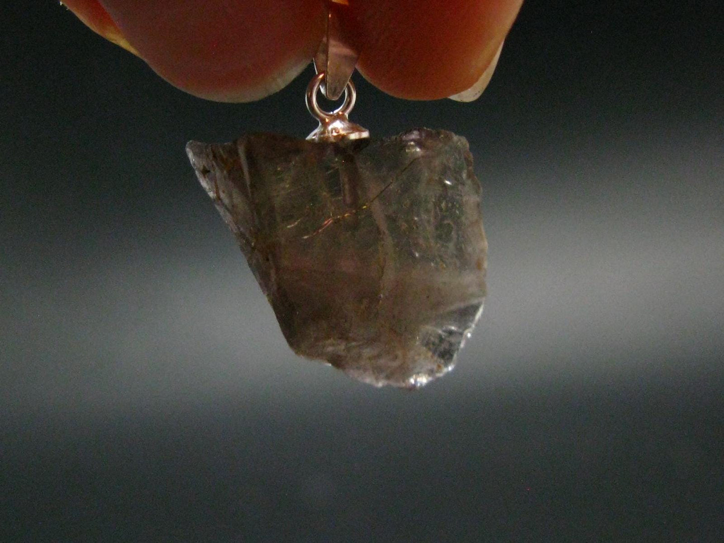 Rare Axinite Crystal Silver Pendant From Russia - 0.9" - 2.06 Grams