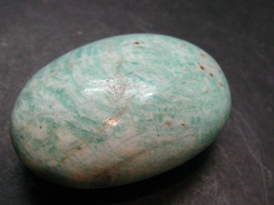 Rich Green Amazonite Tumbled Stone From Madagascar - 2.2"