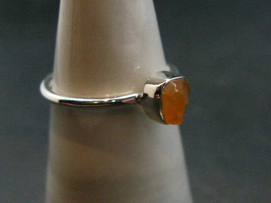 Fire Opal Silver Ring From Mexico - 1.95 Grams - Size 8