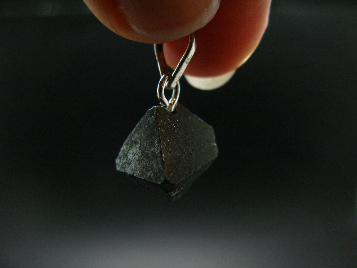 Magnetite Crystal Silver Pendant From Bolivia - 0.9" - 3.0 Grams