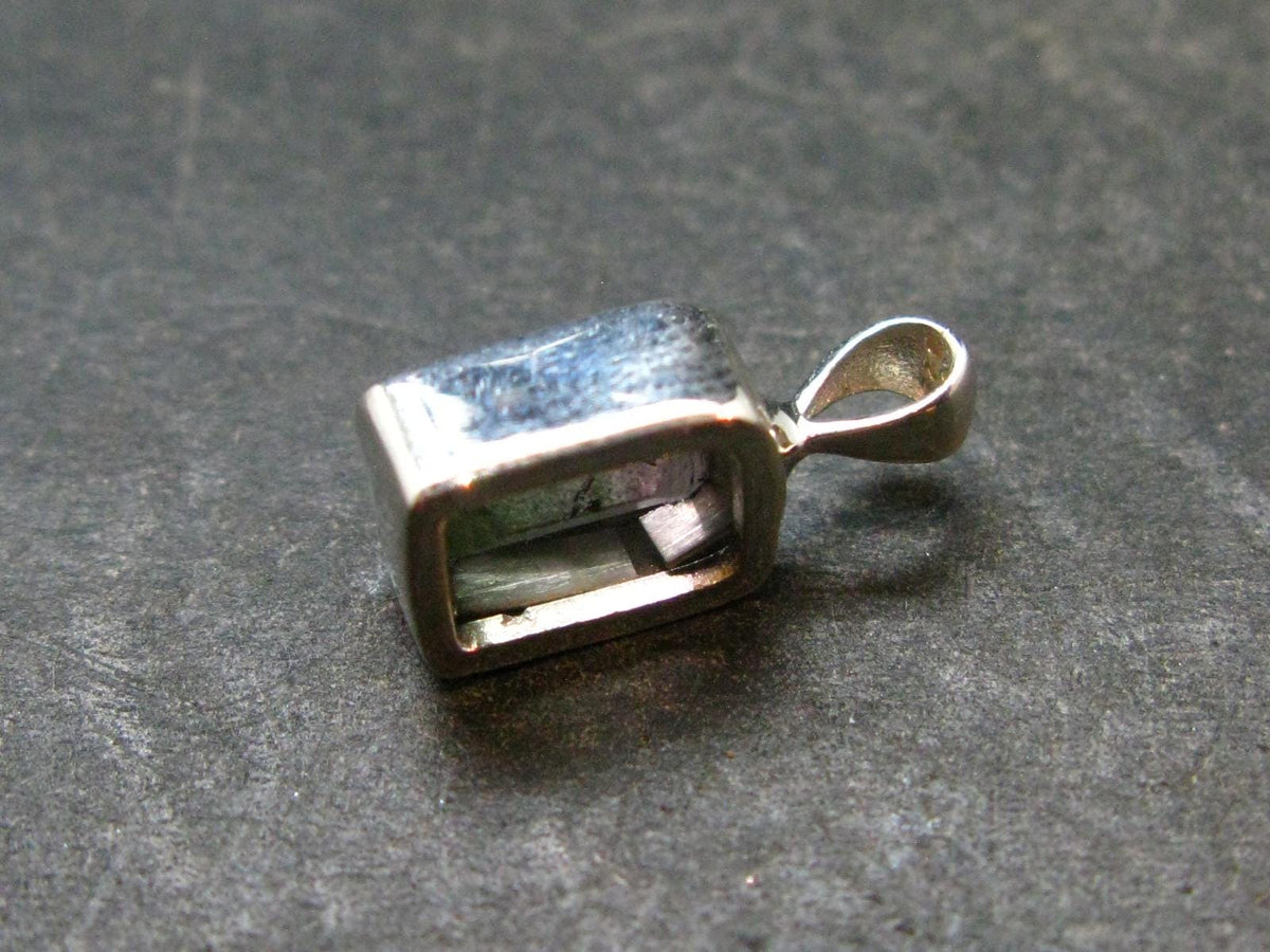Gem Watermelon Tourmaline Crystal Silver Pendant From Brazil - 0.6" - 1.36 Grams