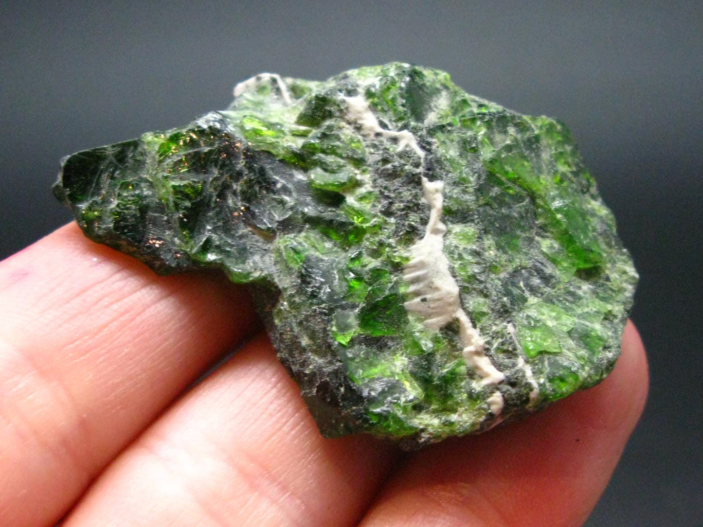 Gemmy Raw Natural Intense Forest Green Chrome Diopside Raw Piecet from Russia - 1.7"