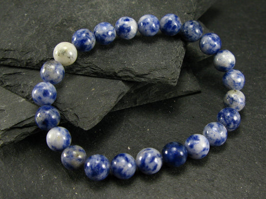 Sodalite Genuine Bracelet ~ 7 Inches ~ 8mm Round Beads