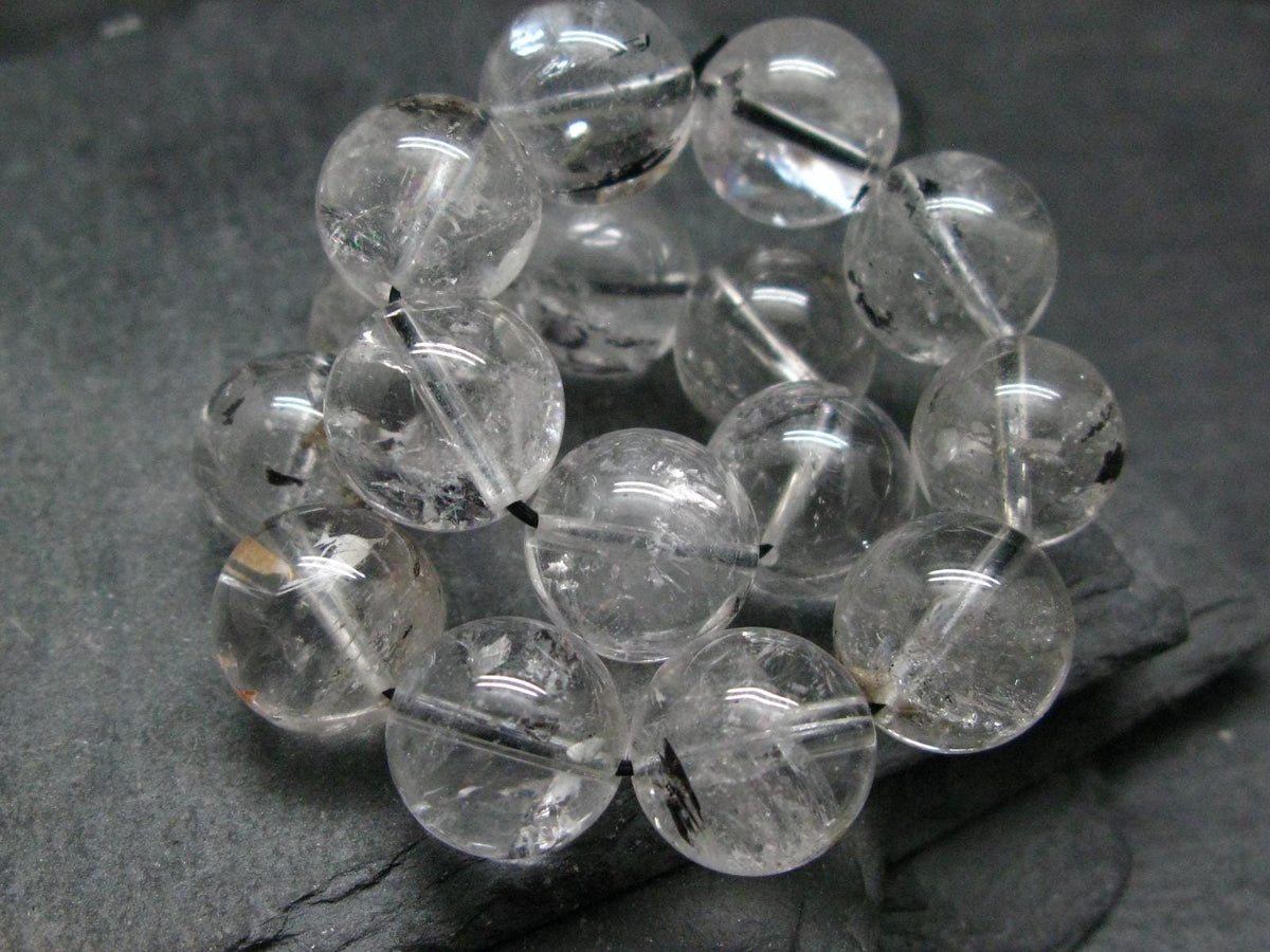 Herkimer Diamond Genuine Bracelet ~ 7 Inches ~ 12 mm Round Beads