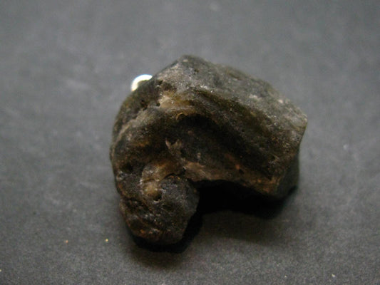 Meteor Splash Glass!! Fabulous Asymmetrical Rare Darwin Glass Tektite Pleistocene Silver Pendant From Australia - 1.0" - 5.53 Grams