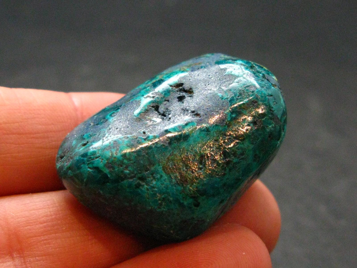 Very Nice Tumbled Dioptase Stone from Congo - 1.3" - 21.82 Grams