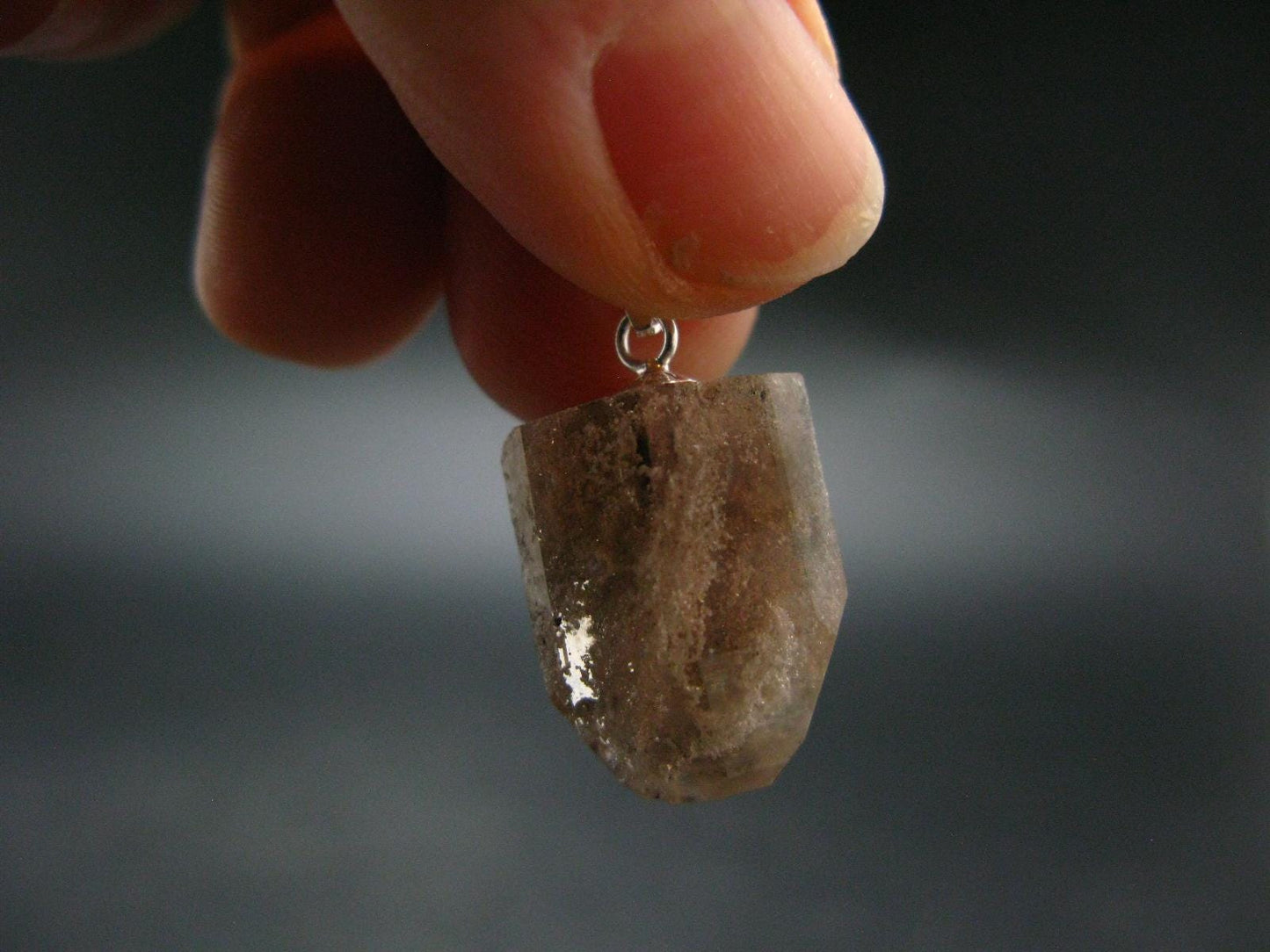 Topaz Crystal Pendant In Sterling Silver From Utah - 0.9" - 3.43 Grams