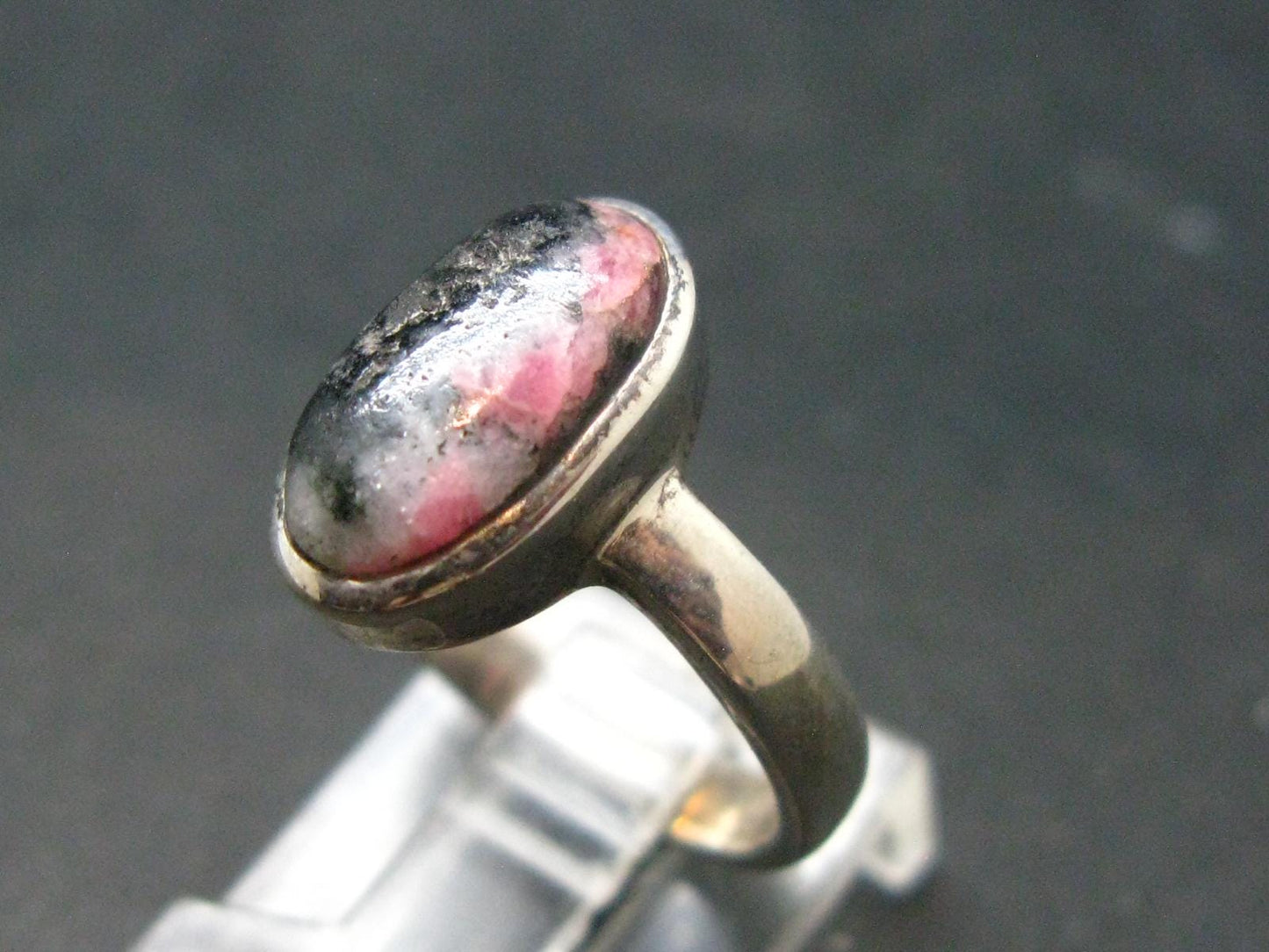 Rare Pink Tugtupite Sterling Silver Ring From Greenland - Size 6