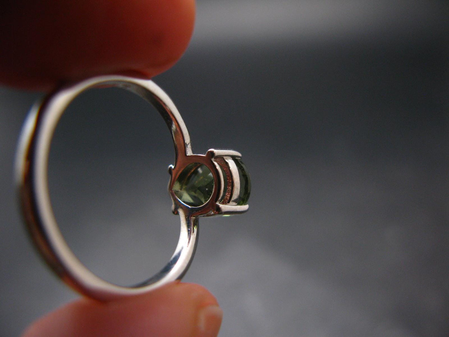 Moldavite Sterling Silver Ring From Czech Republic - Size 5.2 - 1.88 Grams