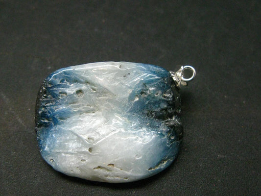 Blue Ice Glacierite Silver Pendant from Indonesia - 1.3" - 6.35 Grams