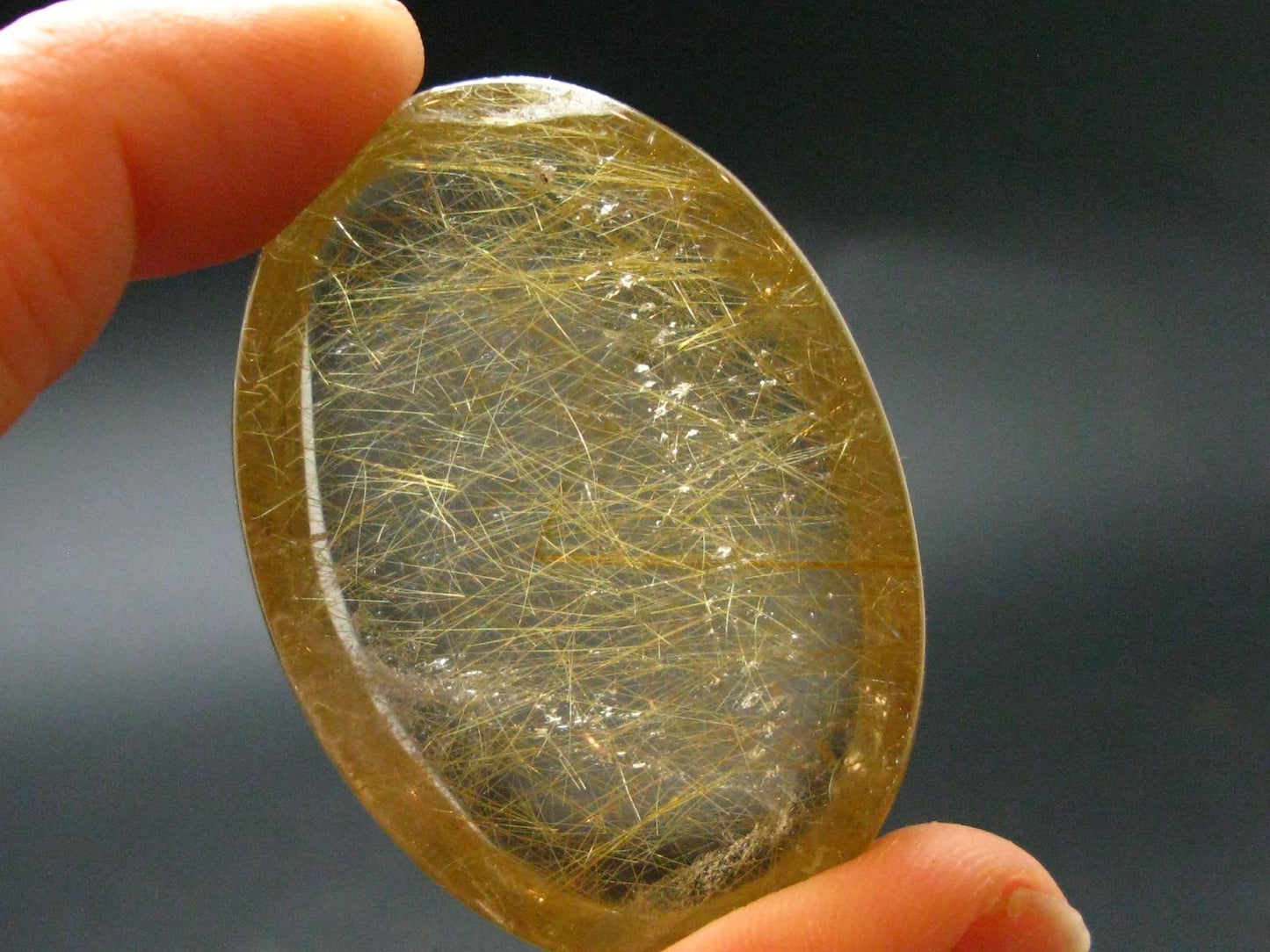 Rutilated Quartz Cabochon From Brazil - 1.8" - 33.57 Grams