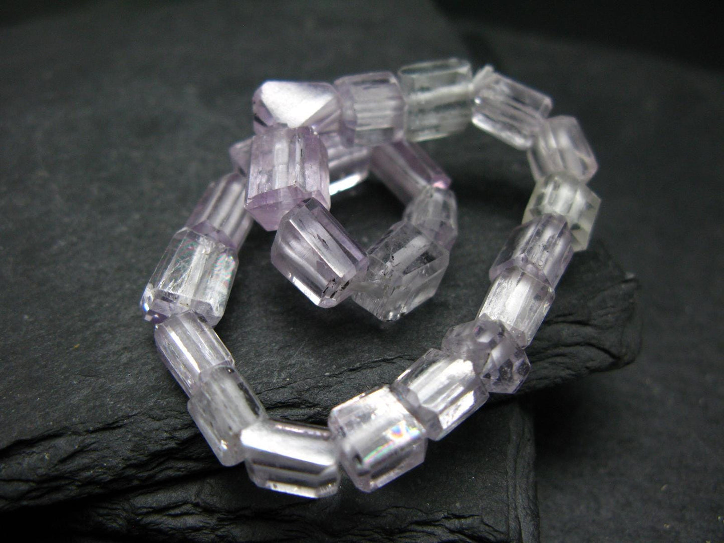 Kunzite Genuine Bracelet ~ 7 Inches ~ 9mm Facetted Beads