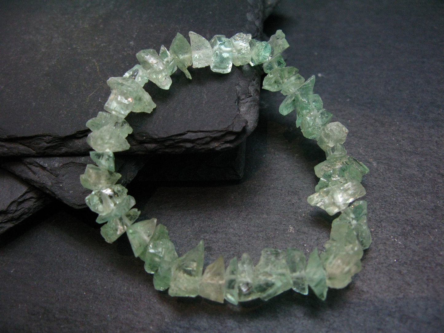 Hiddenite Spodumene Genuine Bracelet ~ 7 Inches ~ 10mm Crystal Beads