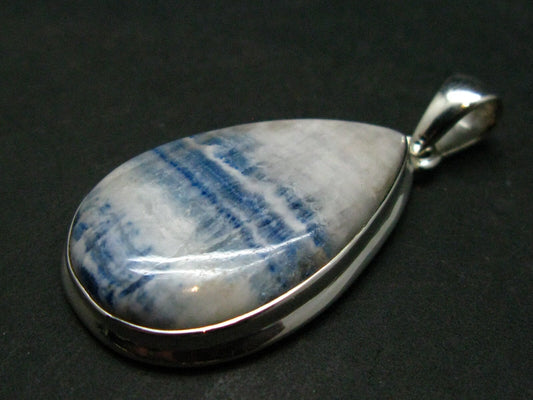 Rare Blue Scheelite Silver Pendant From Turkey - 1.7" - 9.64 Grams