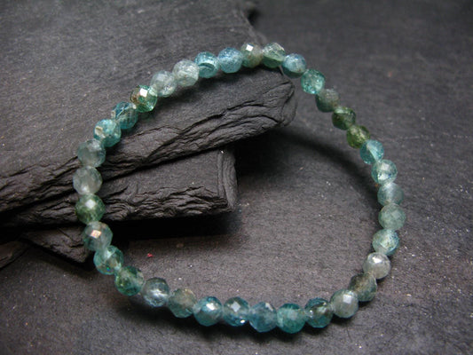 Blue Zircon Genuine Bracelet ~ 7 Inches ~ 5mm Facetted Beads