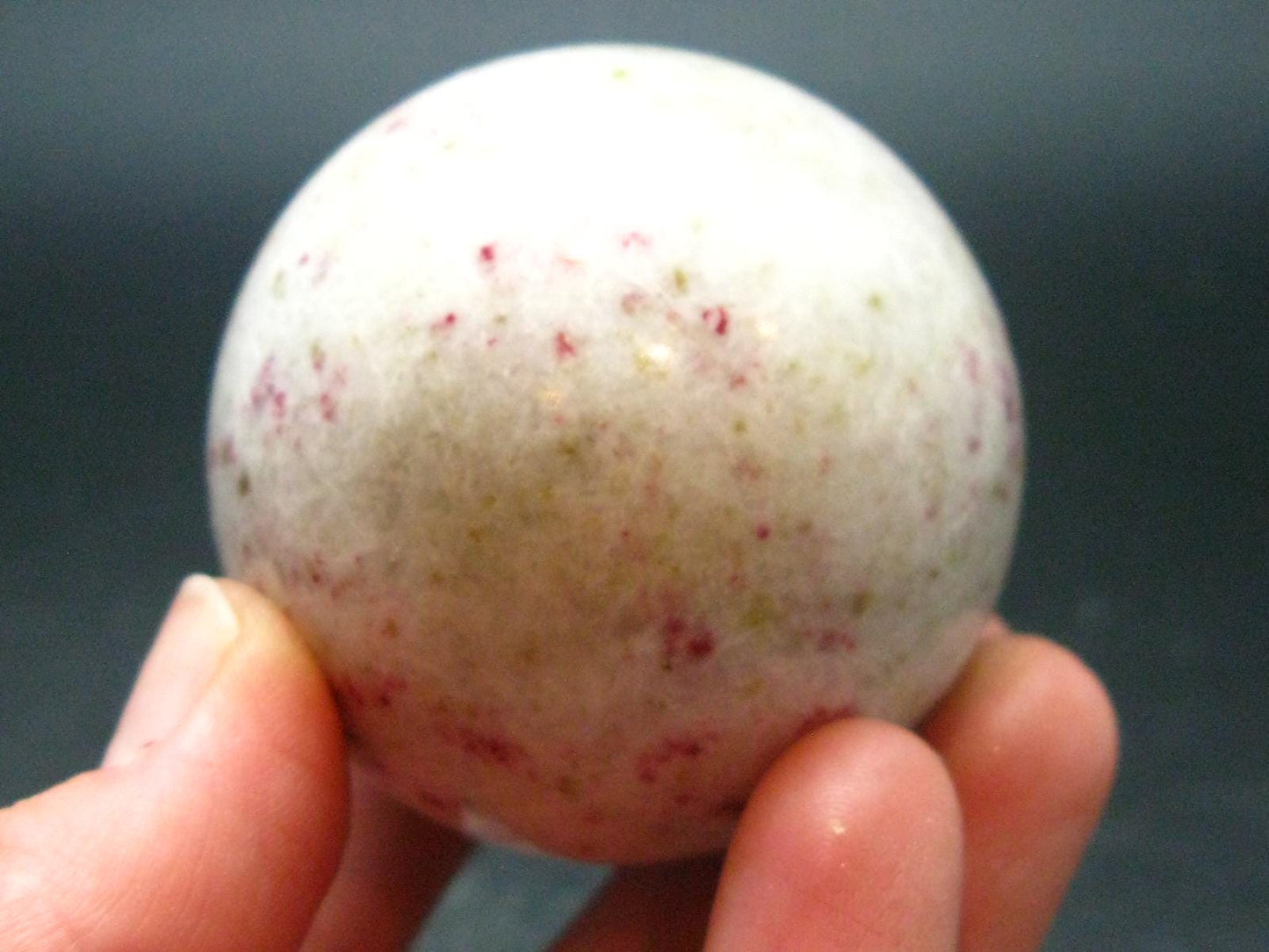 Large Cinnabar in Quartz Sphere from Peru - 149.20 Grams - 1.9"