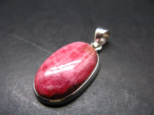 Rare Pink Tugtupite Sterling Silver Pendant From Greenland - 1.4" - 5.31 Grams