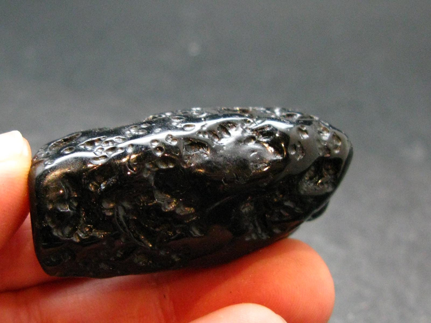 Rare Large Black Tibetan Tektite Tumbled Stone from Tibet - 1.8" - 25.25 Grams