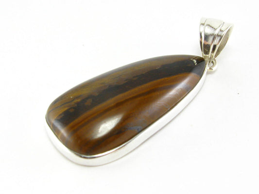 Tiger Eye Sterling Silver 925 Pendant - 2.0"