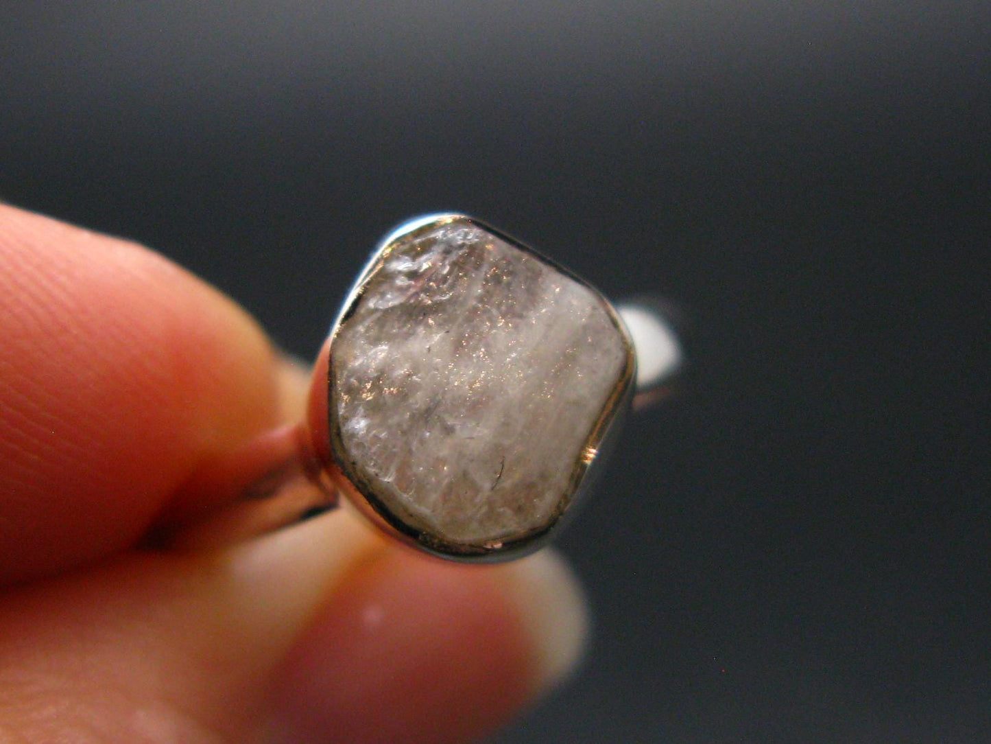 Natrolite Silver Ring From Russia - 1.92 Grams - Size 7